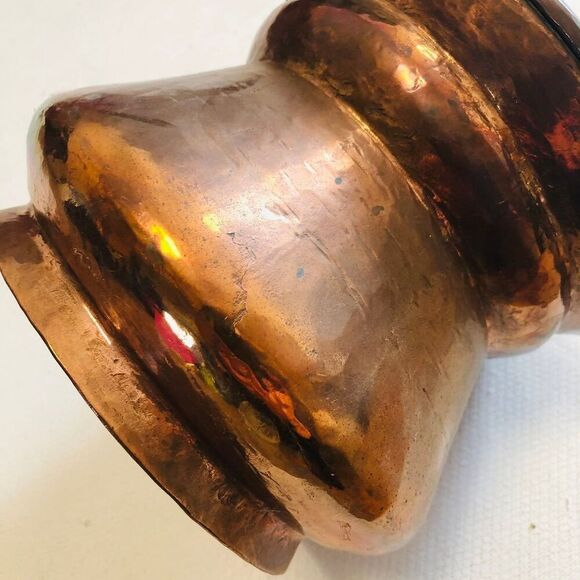 Vintage Copper Planter with Handle hand-hammered pot - Picture 3 of 11